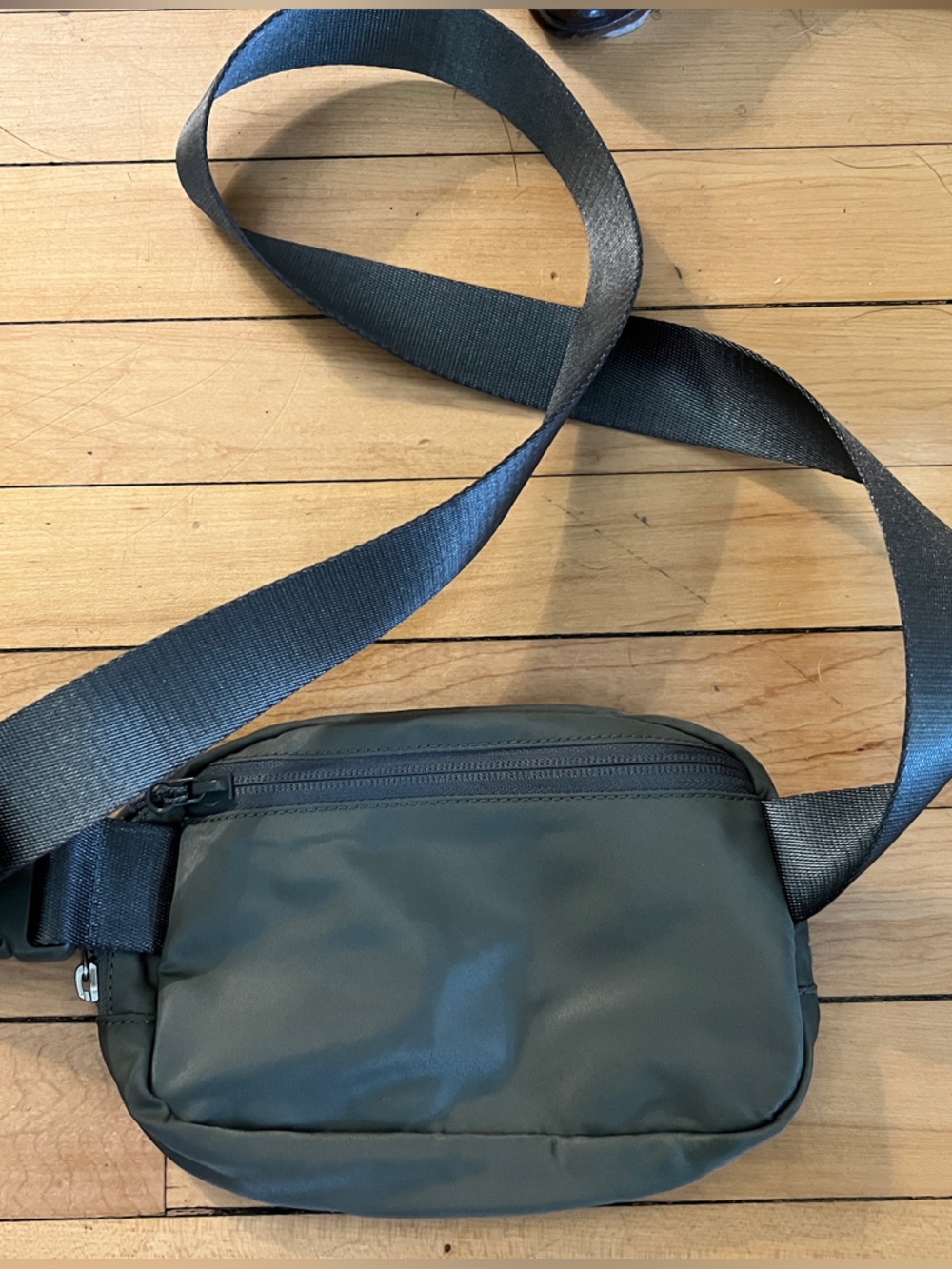 lululemon athletica Olive Green Belt Bag with Black Strap